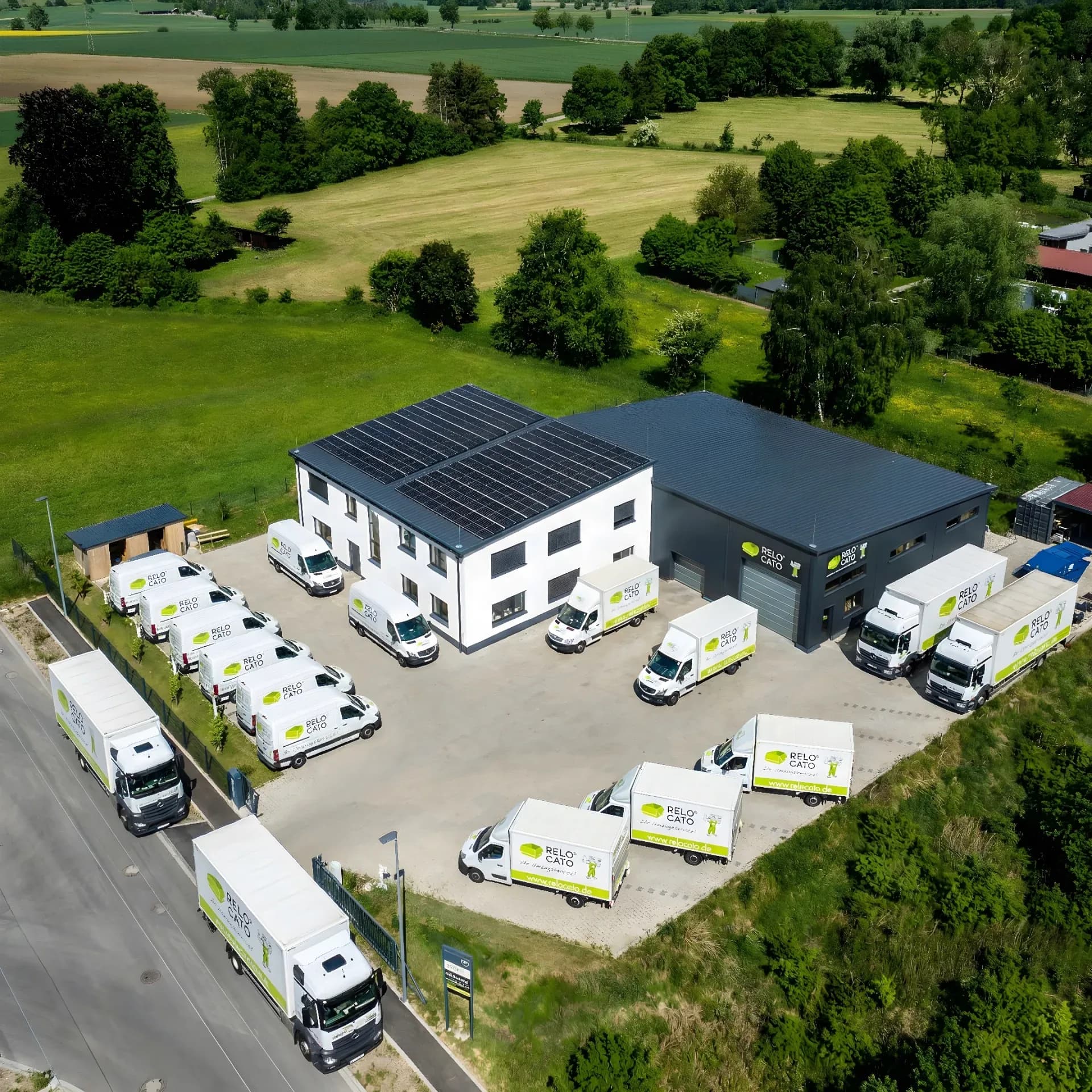 Betriebshof von Relocato Ostalb mit dem Fuhrpark